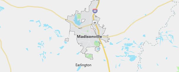 Map of Madisonville, KY