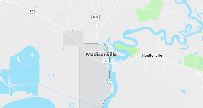 Map of Madisonville, LA