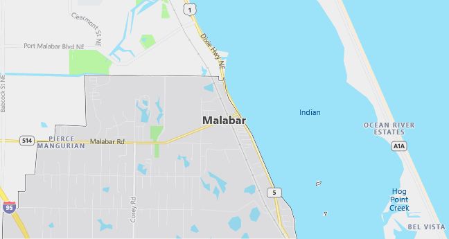 Map of Malabar, FL