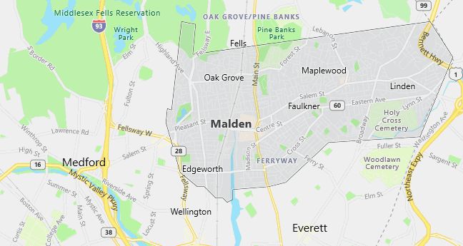 Map of Malden, MA