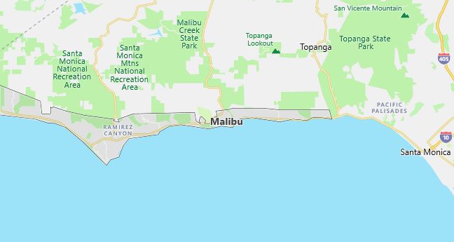 Map of Malibu, CA