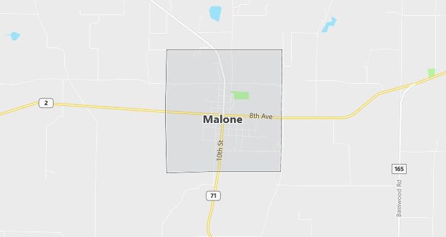 Map of Malone, FL