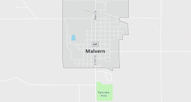 Map of Malvern, IA