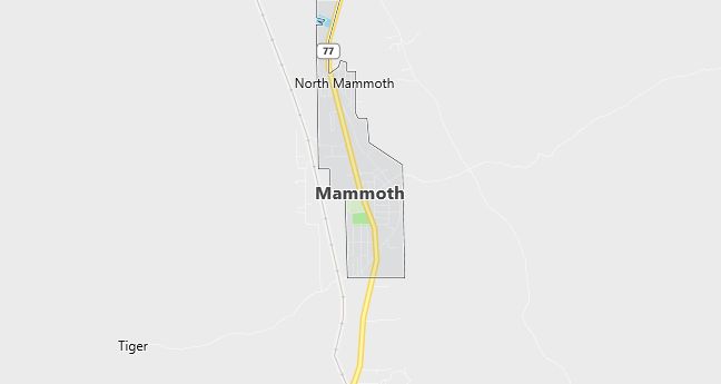 Map of Mammoth, AZ