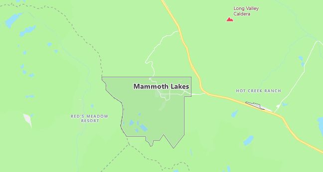 Map of Mammoth Lakes, CA