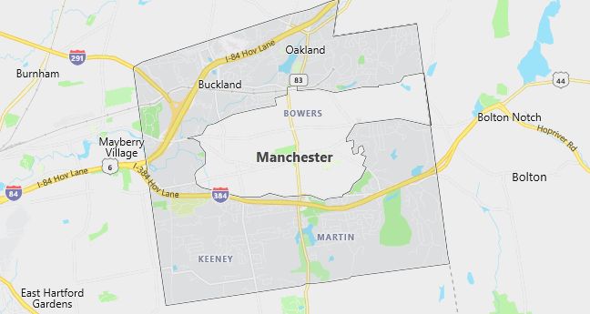 Map of Manchester, CT