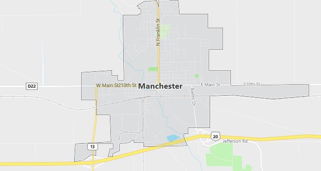 Map of Manchester, IA