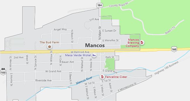 Map of Mancos, CO