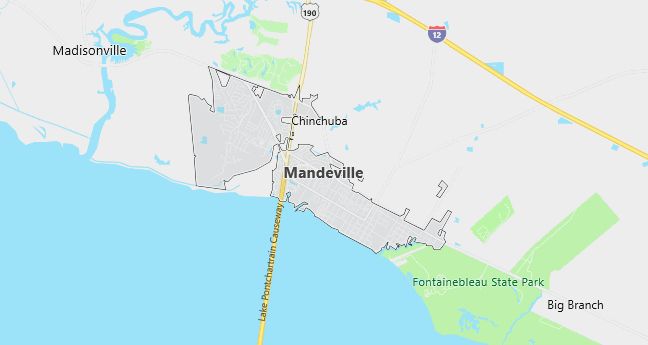 Map of Mandeville, LA