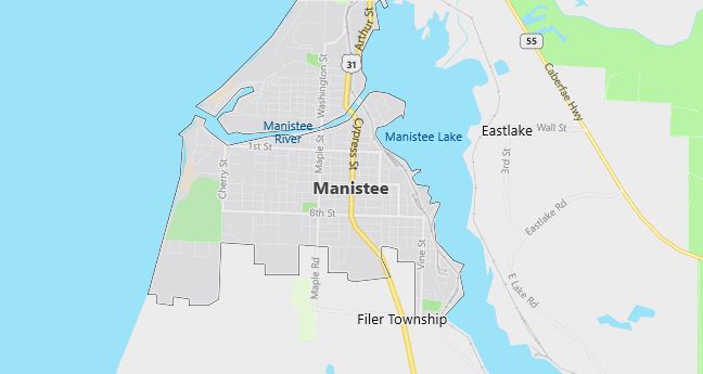 Map of Manistee, MI