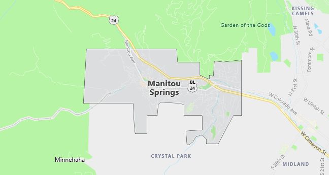 Map of Manitou Springs, CO