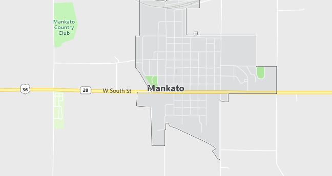 Map of Mankato, KS