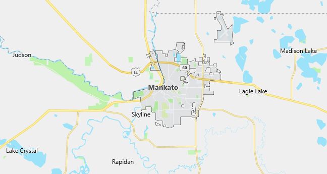 Map of Mankato, MN