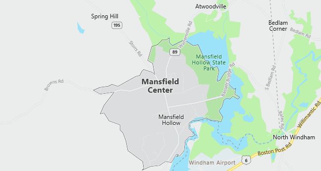 Map of Mansfield Center, CT