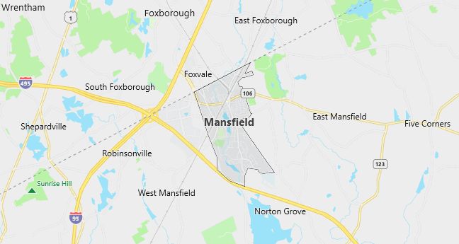 Map of Mansfield, MA