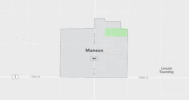 Map of Manson, IA