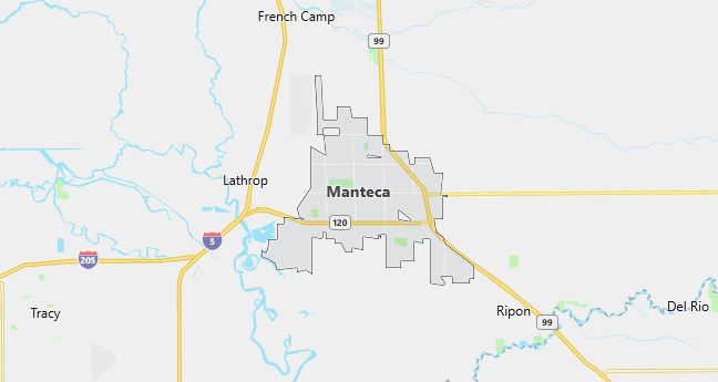 Map of Manteca, CA