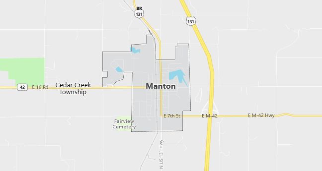 Map of Manton, MI