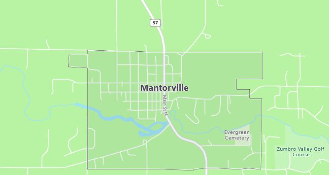 Map of Mantorville, MN