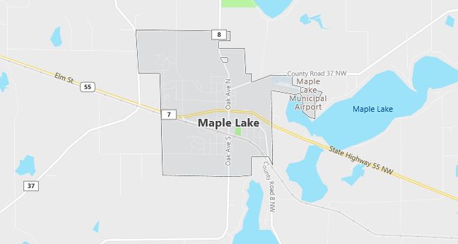 Map of Maple Lake, MN