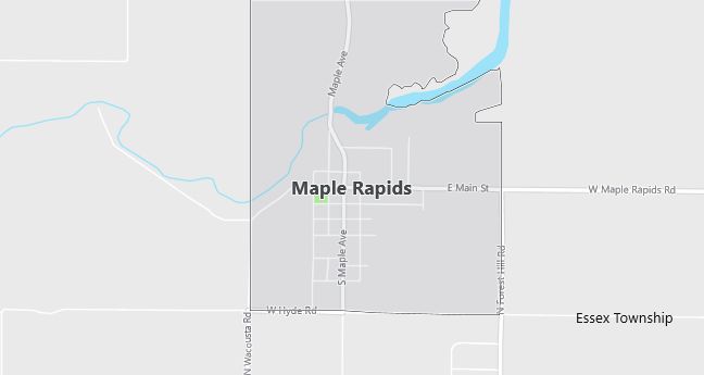 Map of Maple Rapids, MI