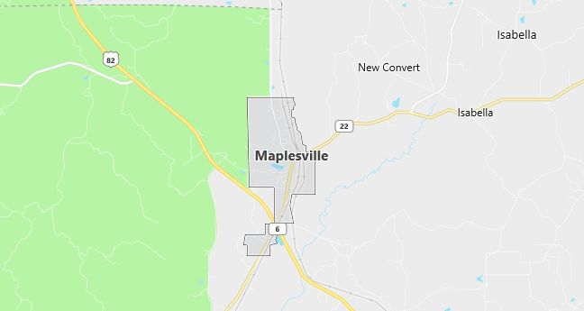 Map of Maplesville, AL