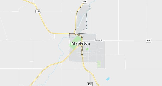 Map of Mapleton, IA