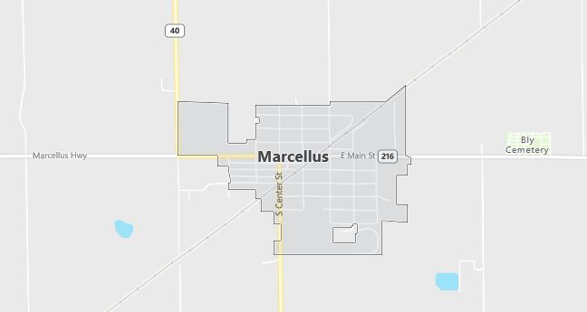 Map of Marcellus, MI