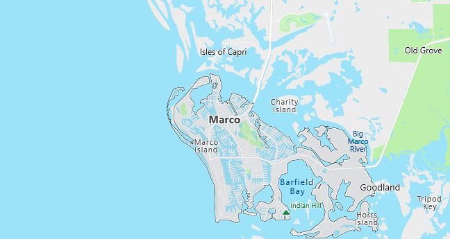 Map of Marco Island, FL