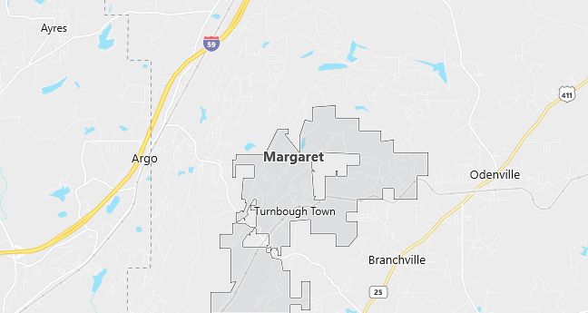 Map of Margaret, AL