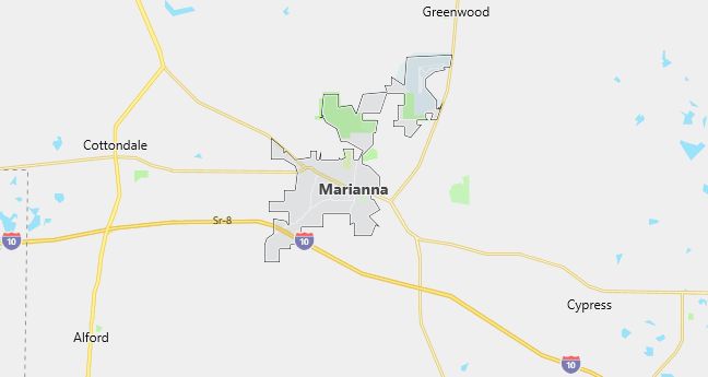 Map of Marianna, FL