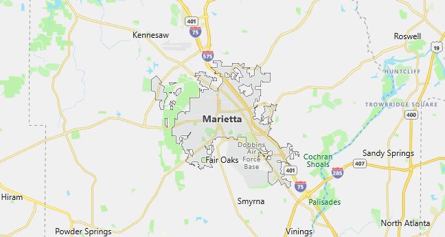 Map of Marietta, GA