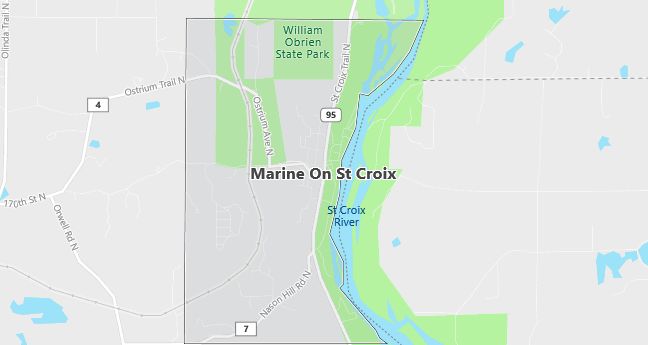 Map of Marine On Saint Croix, MN