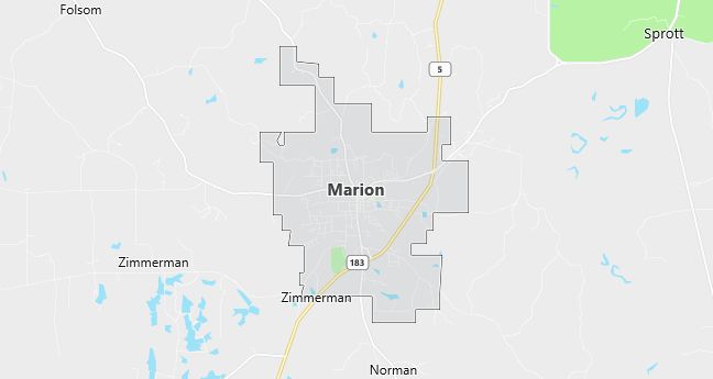 Map of Marion, AL