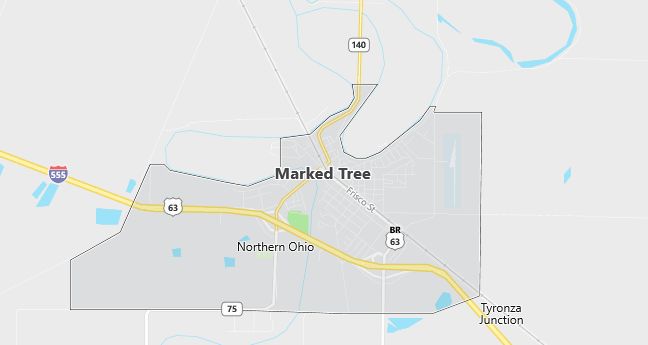 Map of Marked Tree, AR