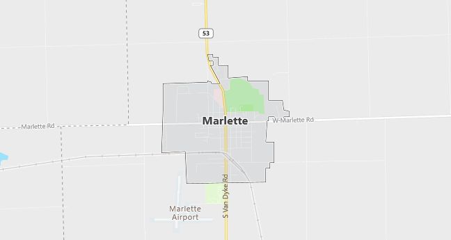 Map of Marlette, MI