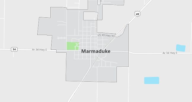 Map of Marmaduke, AR