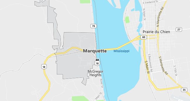 Map of Marquette, IA