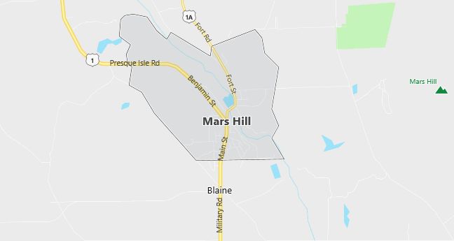 Map of Mars Hill, ME