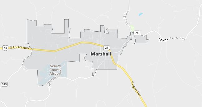 Map of Marshall, AR