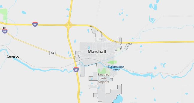 Map of Marshall, MI