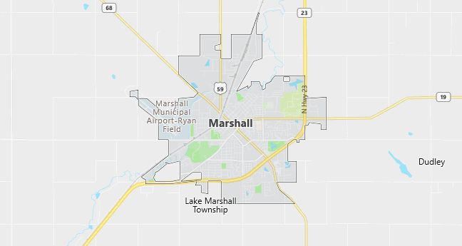 Map of Marshall, MN