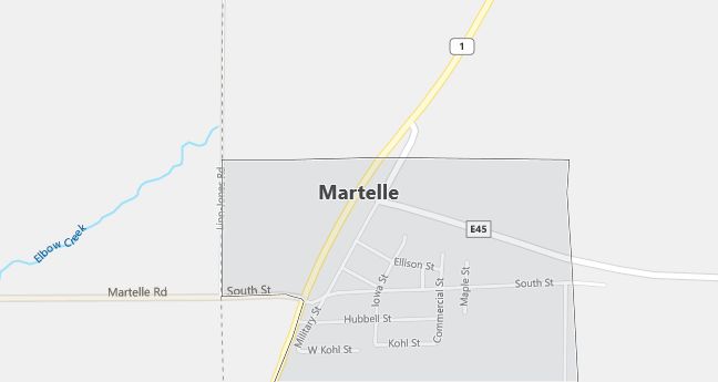 Map of Martelle, IA