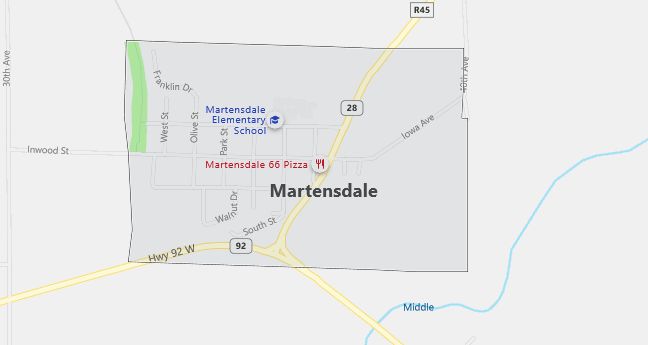 Map of Martensdale, IA