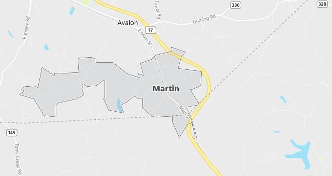 Map of Martin, GA