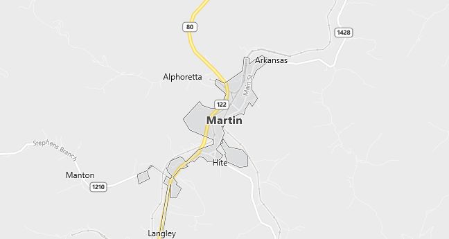 Map of Martin, KY