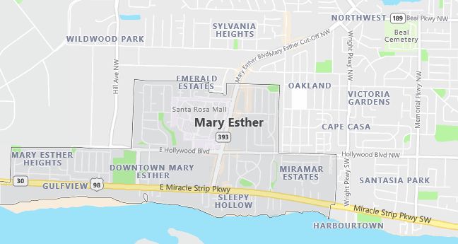 Map of Mary Esther, FL