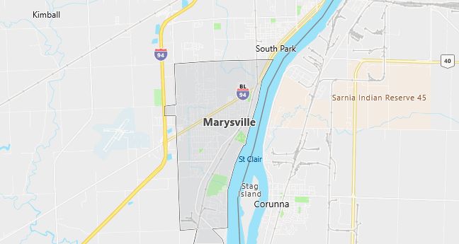 Map of Marysville, MI