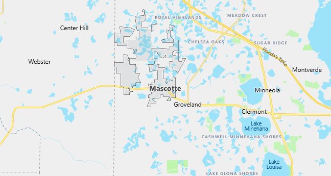 Map of Mascotte, FL