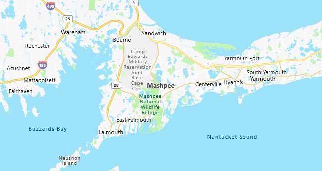 Map of Mashpee, MA